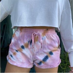 Young Fabulous & Broke Pink Tie Dye Lounge Shorts XS